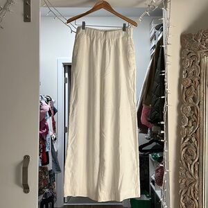 Abercrombie White Linen blend pull on pants M NWT